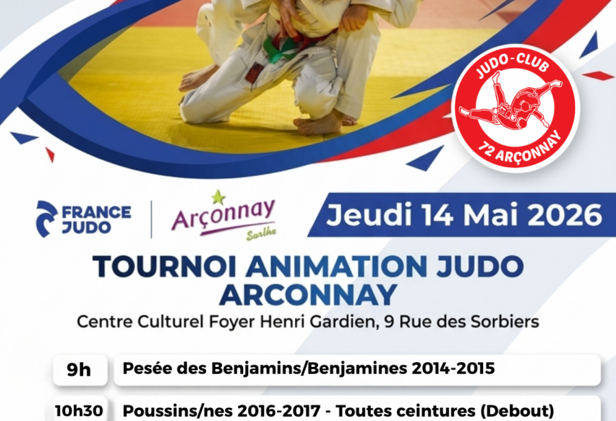 Tournoi Judo Club Arçonnay - Jeudi 14 Mai 2016